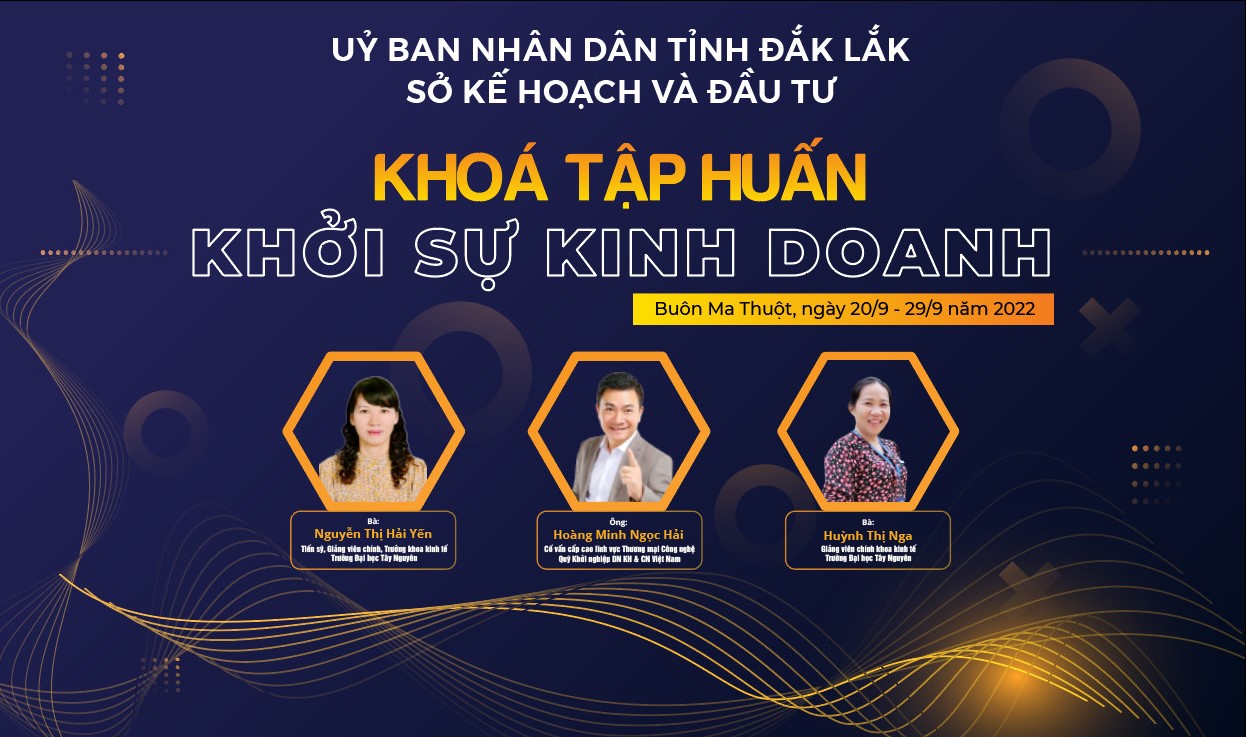 Sở Kế hoạch và Đầu tư tỉnh Đắk Lắk tổ chức đào tạo tập huấn khởi sự kinh doanh